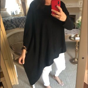 Elan Black Asymmetric Knit Cape